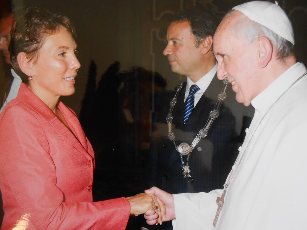 Littlejohn meets Pope Francis at the Vatican on September 20, 2013